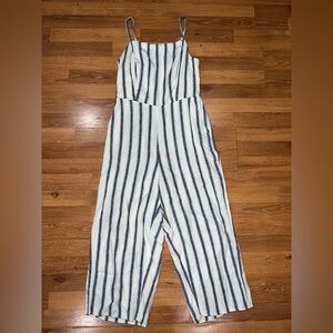 Striped Jumpsuit in Blue and White